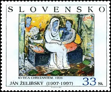 Sztuka - Ján Želibský: Bukiet chryzantem, 1936