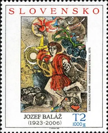 Sztuka - Jozef Baláž, ilustracja z książki Siedmiokolorowy kwiat