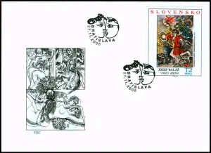 Sztuka - Jozef Baláž, ilustracja z książki Siedmiokolorowy kwiat