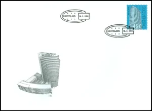 Uzupełnienie serii obiegowej - Dziedzictwo kulturowe Słowacji: VÚB Mlynské nivy, Bratysława