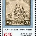 Czeska tradycja produkcji znaczków Znaczek z 1938 r. (Katedra św. Wita na Zamku Praskim)