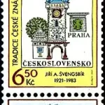 Czeska tradycja produkcji znaczków Znaczek ze znakiem Zielonej Żaby autorstwa Jirí Švengsbíra (1970)
