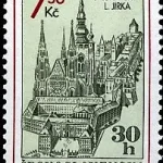 Czeska tradycja produkcji znaczków Lotniczy znaczek pocztowy zaprojektowany przez Jaroslava Lukavskiego w ramach emisji Światowa Wystawa Znaczków Pocztowych Praga 1968 (1967)