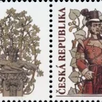 Usługi pocztowe przedstawione przez malowidła epoki - znaczek z dodatkowymi przywieszkami do personalizacji