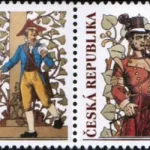 Usługi pocztowe przedstawione przez malowidła epoki - znaczek z dodatkowymi przywieszkami do personalizacji