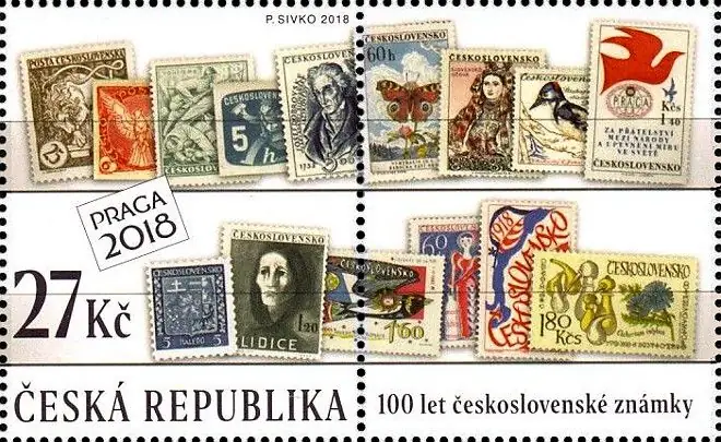 100 lat czechosłowackich znaczków pocztowych