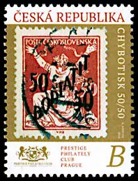 Znaczek na znaczku 50/50 Znaczek dopłaty Błąd z 1927 r.