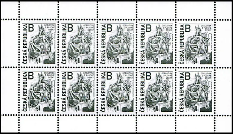 Tradycja produkcji czeskich znaczków: wklęsły nadruk z płaskich płyt - WAITE